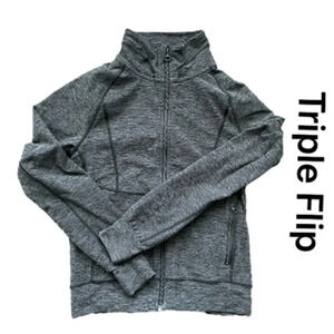 Triple Flip Zip Up  With Thumb Holes Size 4 (girls 12)